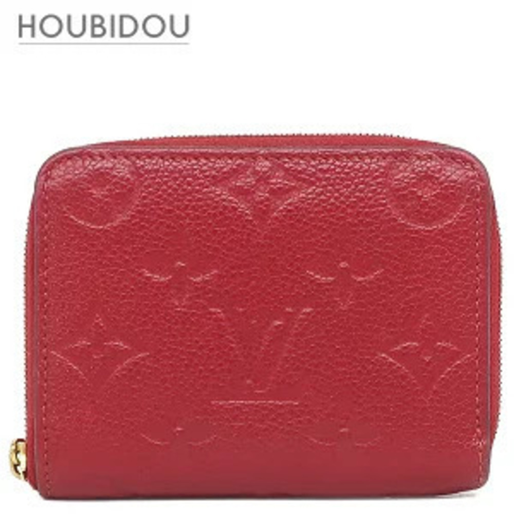 Louis Vuitton Zippy Wallet Coin Monogram Empreinte Red Round Zip